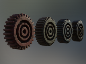 industrial gear set 01 Model 3D