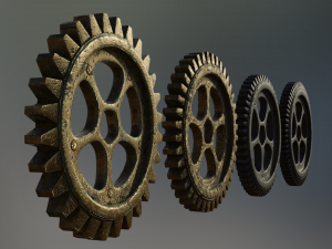industrial gear set 02 Model 3D