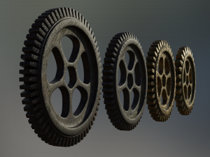 industrial gear set 02 Model 3D