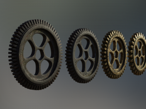 industrial gear set 02 Model 3D
