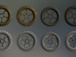 industrial gear set 02 Model 3D