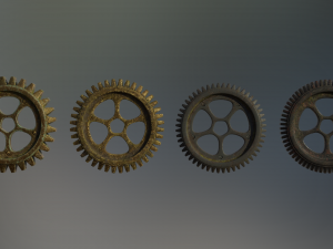 industrial gear set 02 Model 3D