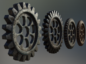 industrial gear set 03 Model 3D