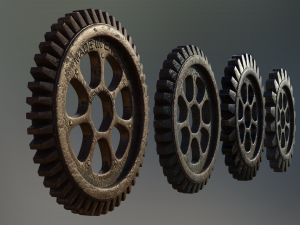 industrial gear set 03 Model 3D