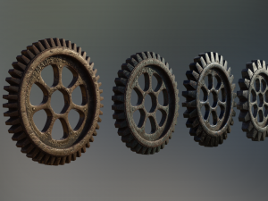 industrial gear set 03 Model 3D