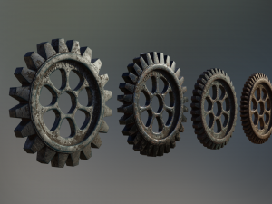 industrial gear set 03 Model 3D