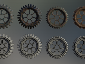 industrial gear set 03 Model 3D