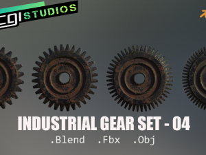 industrial gear set 04 3D मॉडल