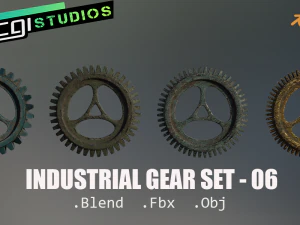 工業用歯車セット06 3Dモデル