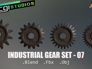 工業用歯車セット07 3Dモデル
