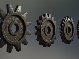 industrial gear set 07 Model 3D