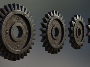 industrial gear set 07 Model 3D