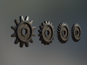 industrial gear set 07 Model 3D