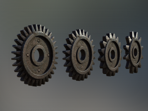 industrial gear set 07 Model 3D