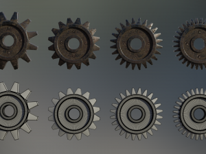 industrial gear set 07 Model 3D