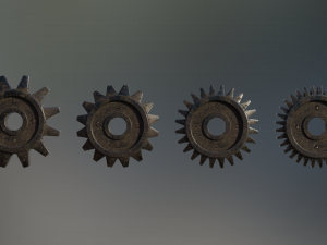industrial gear set 07 Model 3D