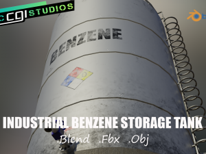 industrial benzene storage tank 3D Model