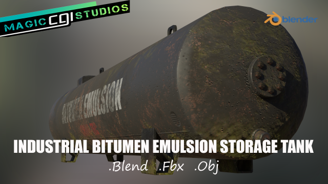 industrial bitumen emulsion storage tank Modello 3D .c4d .max .obj .3ds .fbx .stl .blend 
