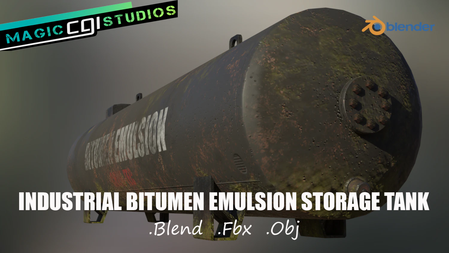 industrial bitumen emulsion storage tank 3D Model .c4d .max .obj .3ds .fbx .stl .blend 