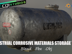 industrial corrosive materials storage tank 3D Model