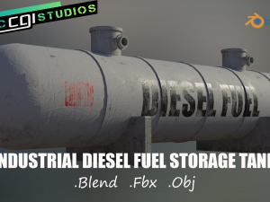 industrial diesel storage tank 3D Model