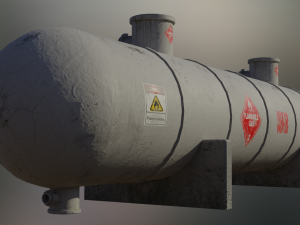 industrial flammable gas storage tank 3D Модель