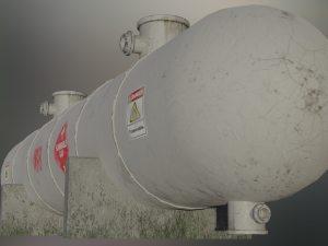 industrial flammable gas storage tank 3D Модель