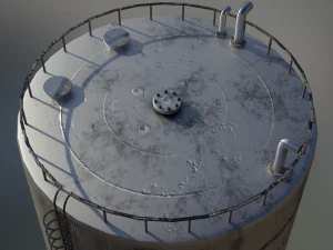 industrial large ammonium hydroxide storage tank 3D Model