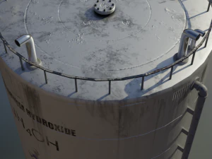 industrial large ammonium hydroxide storage tank 3D Model