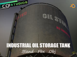 industrial large oil storage tank 3D मॉडल