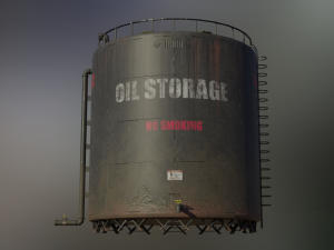 industrial large oil storage tank 3D Модель