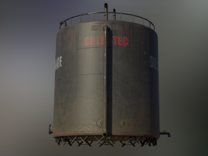 industrial large oil storage tank 3D Модель