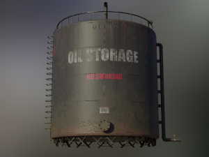 industrial large oil storage tank 3D Модель