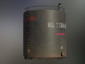 industrial large oil storage tank 3D Модель