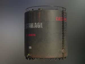 industrial large oil storage tank 3D Модель