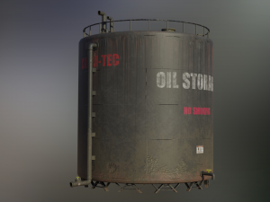 industrial large oil storage tank 3D Модель