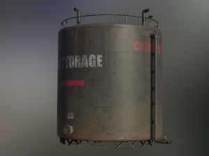 industrial large oil storage tank 3D Модель