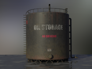 industrial large oil storage tank 3D Модель
