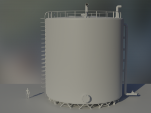 industrial large oil storage tank 3D Модель