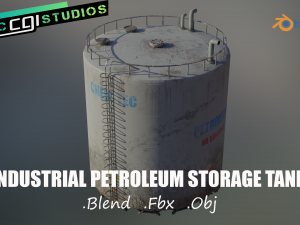 industrial large petroleum storage tank 3D Model