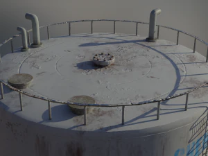 industrial large petroleum storage tank 3D Model