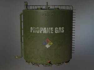 industrial large propane gas storage tank 3D Model