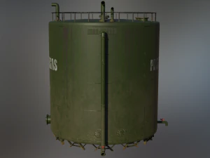 industrial large propane gas storage tank 3D Model