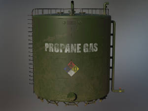 industrial large propane gas storage tank 3D Модель