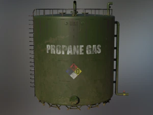 industrial large propane gas storage tank 3D Model