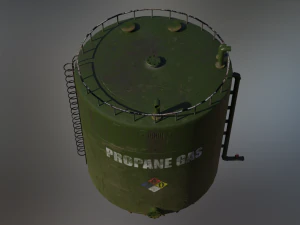 industrial large propane gas storage tank 3D Model