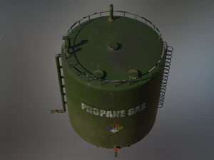 industrial large propane gas storage tank 3D Model