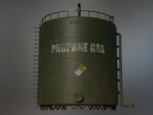 industrial large propane gas storage tank 3D Model