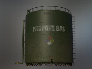 industrial large propane gas storage tank 3D Model