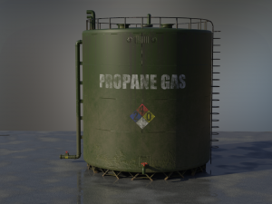 industrial large propane gas storage tank 3D Модель